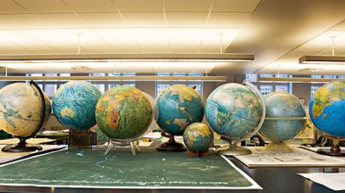 line of globes